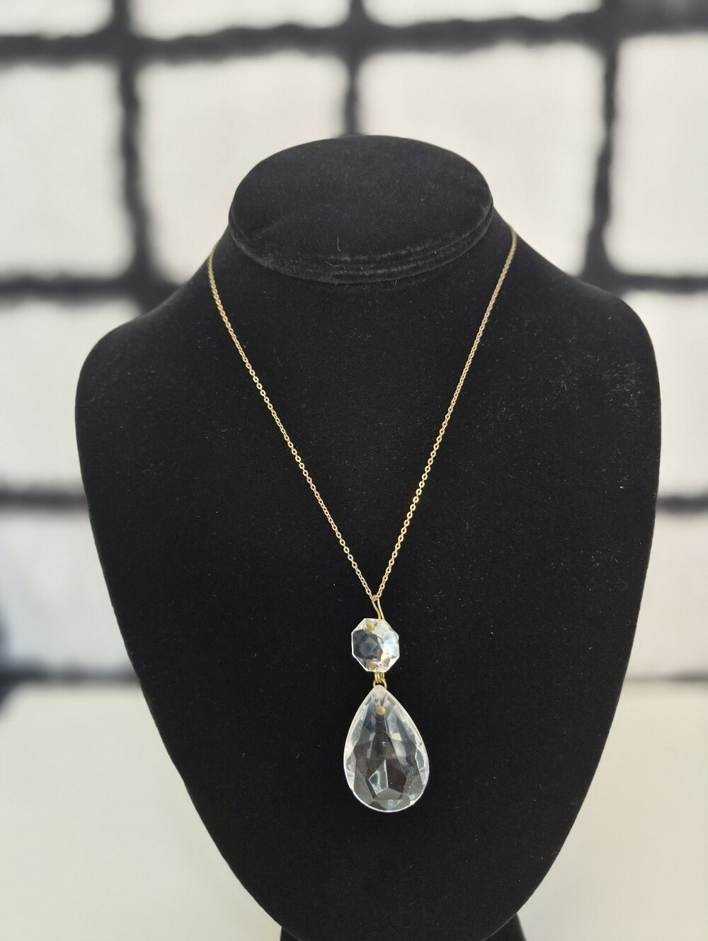 Vintage Teardrop Crystal Necklace